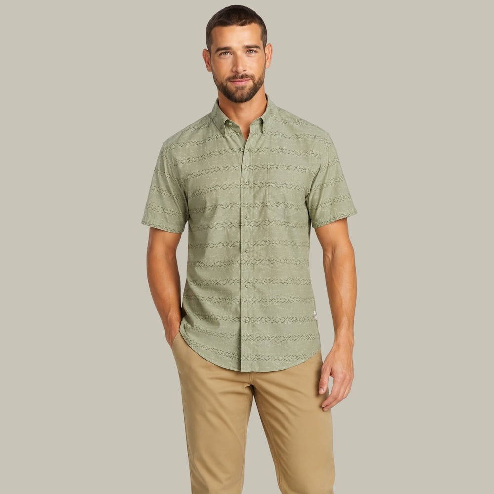 Eddie Bauer Printed Baja Shirt Green Men's Size XXL NEW